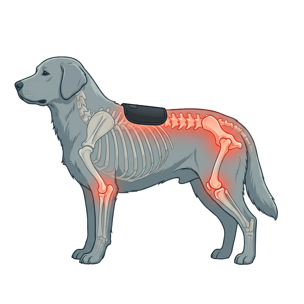 Zones du corps du chien traitées par le VitaPet
